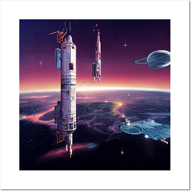 Interplanetary Spaceport Wall Art by Grassroots Green